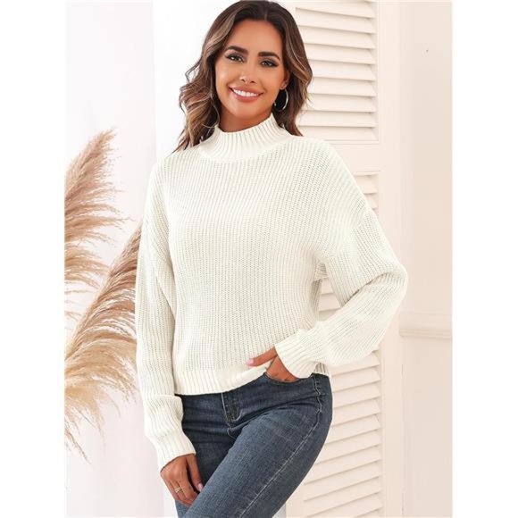 Turtleneck Lantern Sleeve Sweater
